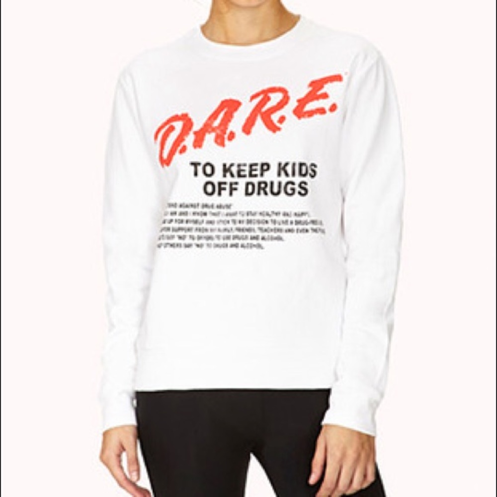 DARE Campaign Sweatshirt/Sweater/Pullover in White
